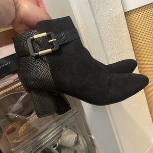 Black Ankle Boots with Buckle Detail